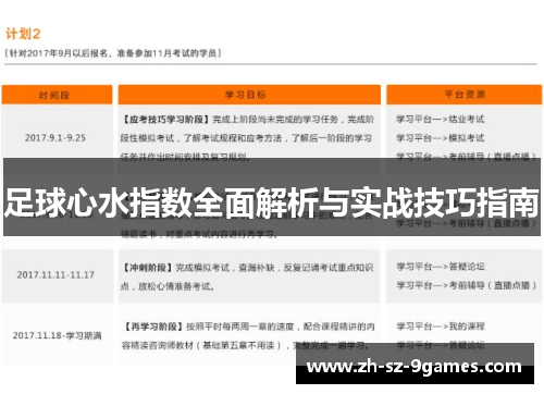 足球心水指数全面解析与实战技巧指南 足球心水指数全面解析与实战技巧指南